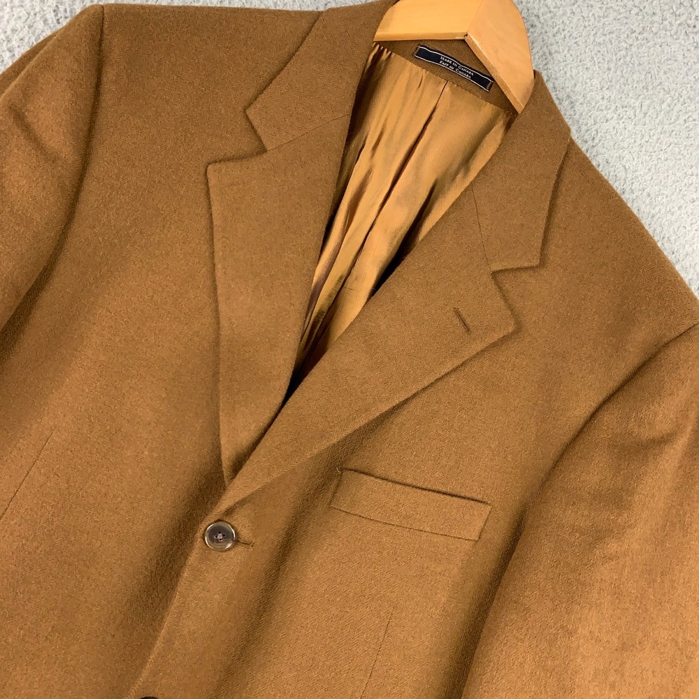Arnold Brant Camel Hair Sport Coat Mens 44R Brown Blazer 3-Button Made in Canada